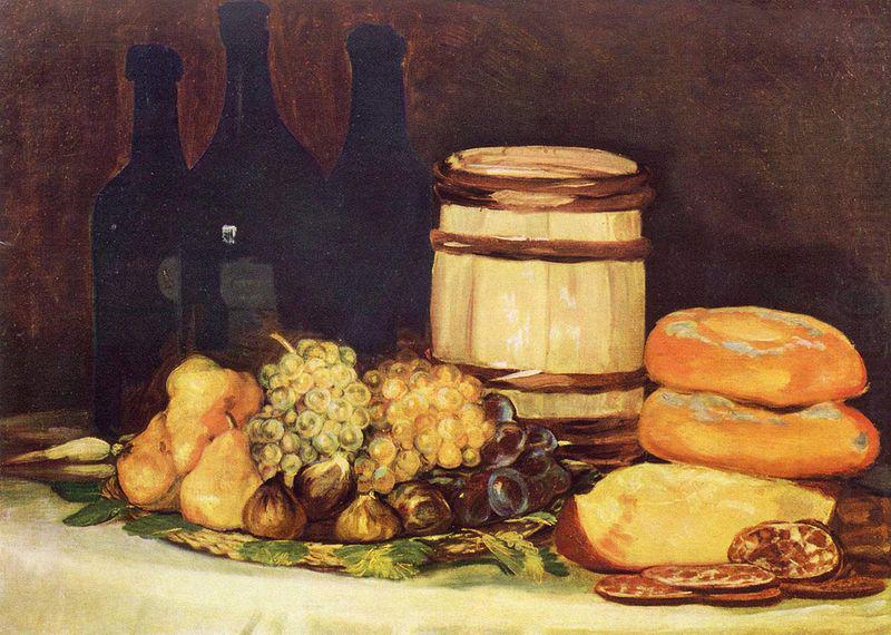 Stilleben mit Fruchten, Flaschen, Broten, Francisco de Goya